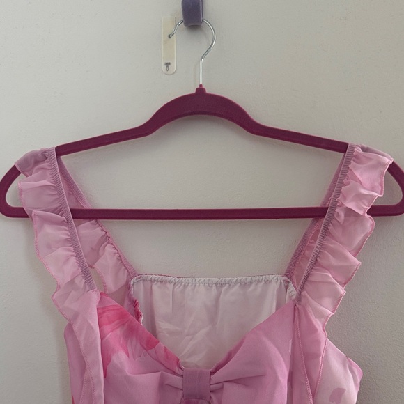 Pink Floral Ruffle Strap Top - Picture 3 of 16